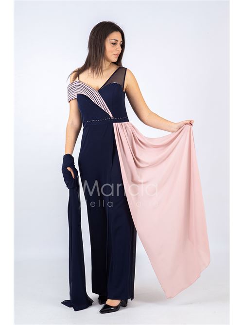 Tuta bicolore con strass PAOLA FORTI | PF507BLU